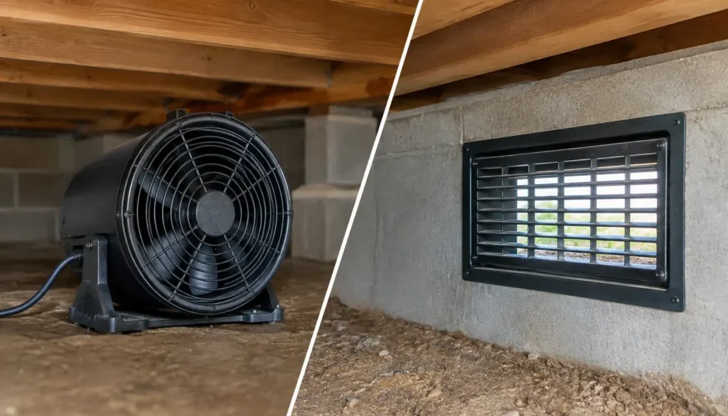Subfloor Fans Versus Vents for Damp Homes